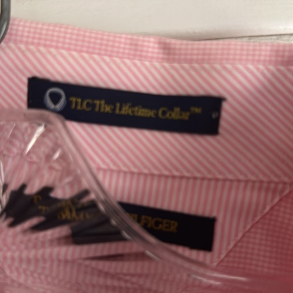 Tommy Hilfiger Classic Pink Check Dress Shirt, Size L (16.5, 34-35) - Picture 6 of 11